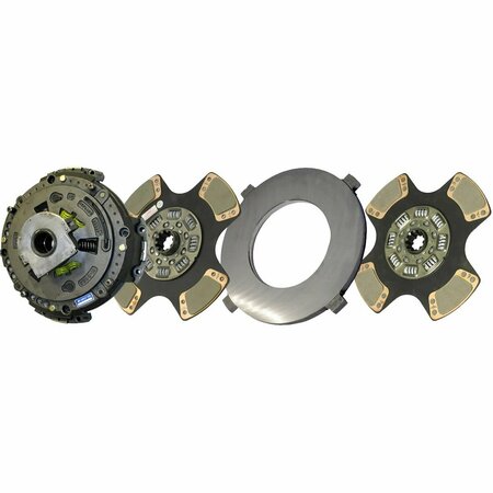 ILLINOIS AUTO 15-1/2in. x 2in. Easy Effort Clutch, Two-Plate, 4-Paddle / 7-Spring, 3600 Plate Load / 1700 NMU898-044-4